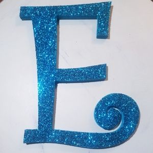 Custom-made letter E  glitter wall art